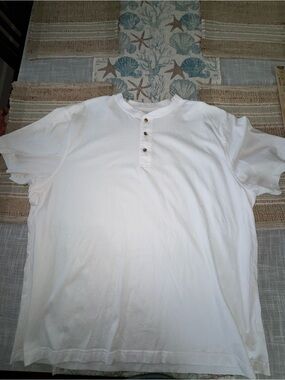 L.L. Bean Men's Henley Shirt, Short-Sleeve, White, Traditional Fit, XXL
